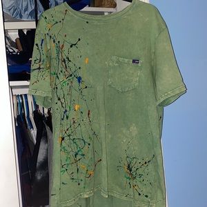 PRPS GREEN splashed paint T SHIRT